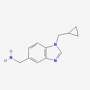 molecular formula C12H15N3 B1472956 (1-(cyclopropylmethyl)-1H-benzo[d]imidazol-5-yl)methanamine CAS No. 1955547-54-2