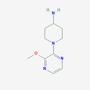 molecular formula C10H16N4O B1472958 1-(3-Methoxypyrazin-2-yl)piperidin-4-amine CAS No. 1566652-03-6