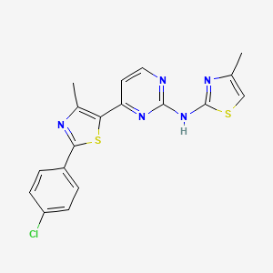 4-[2-(4-chlorophenyl)-4-methyl-1,3-thiazol-5-yl]-N-(4-methyl-1,3-thiazol-2-yl)pyrimidin-2-amine