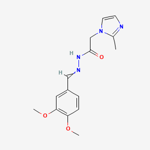 N-[(3,4-dimethoxyphenyl)methylideneamino]-2-(2-methylimidazol-1-yl)acetamide