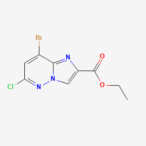 molecular formula C9H7BrClN3O2 B1472970 Ethyl 8-bromo-6-chloroimidazo[1,2-b]pyridazine-2-carboxylate CAS No. 1208087-79-9
