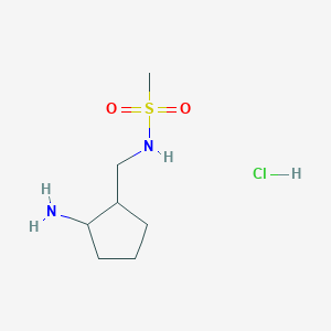molecular formula C7H17ClN2O2S B1472972 N-[(2-aminocyclopentyl)methyl]methanesulfonamide hydrochloride CAS No. 1803611-87-1