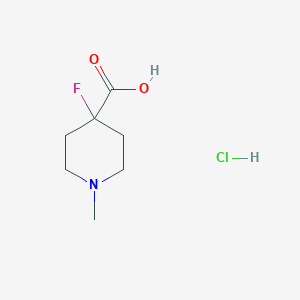 molecular formula C7H13ClFNO2 B1472973 4-氟-1-甲基哌啶-4-羧酸盐酸盐 CAS No. 1956309-76-4