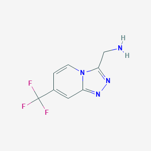 molecular formula C8H7F3N4 B1472982 (7-(三氟甲基)-[1,2,4]三唑并[4,3-a]吡啶-3-基)甲胺 CAS No. 1785249-12-8