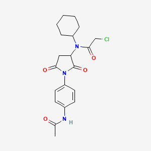 molecular formula C20H24ClN3O4 B1472984 N-{1-[4-(乙酰氨基)苯基]-2,5-二氧代吡咯烷-3-基}-2-氯-N-环己基乙酰胺 CAS No. 1858241-08-3