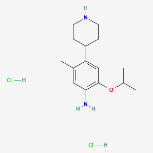 B1472985 2-Isopropoxy-5-methyl-4-(piperidin-4-yl)aniline dihydrochloride CAS No. 1380575-45-0