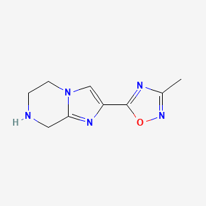 molecular formula C9H11N5O B1472998 3-Methyl-5-(5,6,7,8-tetrahydroimidazo[1,2-a]pyrazin-2-yl)-1,2,4-oxadiazole CAS No. 1955547-85-9