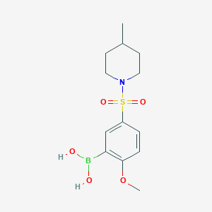 molecular formula C13H20BNO5S B1473008 (2-Methoxy-5-((4-methylpiperidin-1-yl)sulfonyl)phenyl)boronic acid CAS No. 1704080-74-9