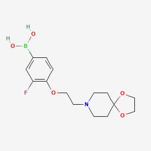 molecular formula C15H21BFNO5 B1473012 (4-(2-(1,4-Dioxa-8-azaspiro[4.5]decan-8-yl)ethoxy)-3-fluorophenyl)boronic acid CAS No. 1704082-85-8