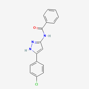 N-[5-(4-chlorophenyl)-1H-pyrazol-3-yl]benzamide