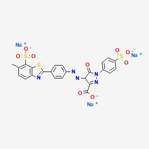 Trisodium 4,5-dihydro-4-((4-(6-methyl-7-sulphonatobenzothiazol-2-yl)phenyl)azo)-5-oxo-1-(4-sulphonatophenyl)-1H-pyrazole-3-carboxylate