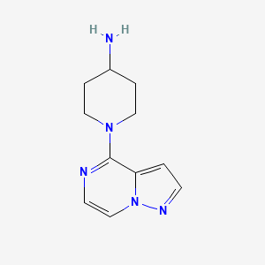 molecular formula C11H15N5 B1473025 1-(Pyrazolo[1,5-a]pyrazin-4-yl)piperidin-4-amine CAS No. 1566256-55-0