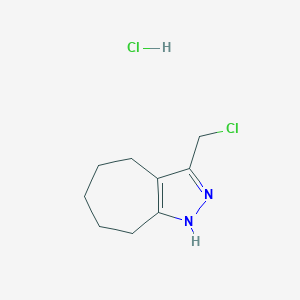 molecular formula C9H14Cl2N2 B1473028 3-(Chloromethyl)-2,4,5,6,7,8-hexahydrocyclohepta[c]pyrazole hydrochloride CAS No. 2097949-13-6