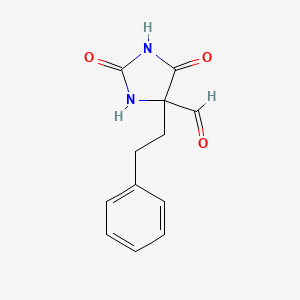 2,5-Dioxo-4-(2-phenylethyl)imidazolidine-4-carbaldehyde