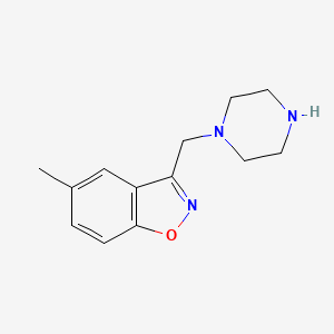 molecular formula C13H17N3O B1473048 5-Methyl-3-(piperazin-1-ylmethyl)benzo[d]isoxazole CAS No. 1501087-96-2