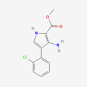 molecular formula C12H11ClN2O2 B1473056 methyl 3-amino-4-(2-chlorophenyl)-1H-pyrrole-2-carboxylate CAS No. 1334494-82-4