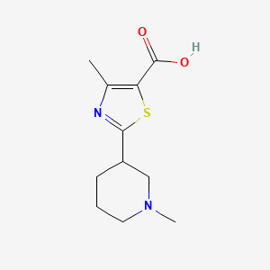 molecular formula C11H16N2O2S B1473059 4-Methyl-2-(1-methylpiperidin-3-yl)thiazole-5-carboxylic acid CAS No. 1890719-77-3