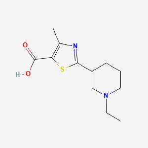 molecular formula C12H18N2O2S B1473060 2-(1-Ethylpiperidin-3-yl)-4-methylthiazole-5-carboxylic acid CAS No. 1955507-18-2