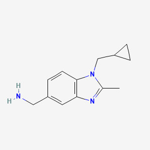 molecular formula C13H17N3 B1473064 (1-(cyclopropylmethyl)-2-methyl-1H-benzo[d]imidazol-5-yl)methanamine CAS No. 1955547-77-9