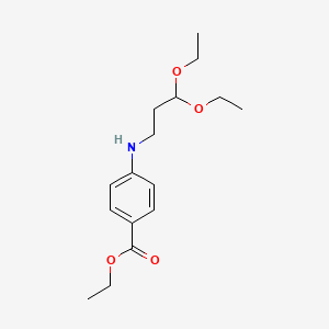 molecular formula C16H25NO4 B14730643 Ethyl 4-[(3,3-diethoxypropyl)amino]benzoate CAS No. 6416-87-1