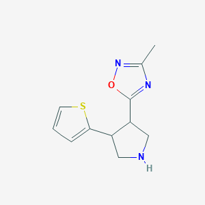 molecular formula C11H13N3OS B1473065 3-Methyl-5-(4-(thiophen-2-yl)pyrrolidin-3-yl)-1,2,4-oxadiazole CAS No. 1955515-67-9