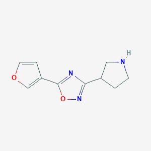 molecular formula C10H11N3O2 B1473067 5-(Furan-3-yl)-3-(pyrrolidin-3-yl)-1,2,4-oxadiazole CAS No. 1955541-52-2