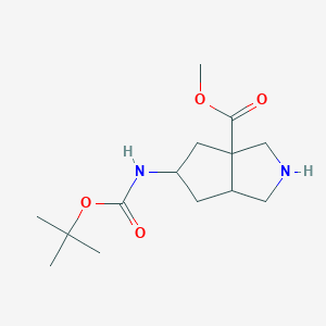 molecular formula C14H24N2O4 B1473071 methyl 5-((tert-butoxycarbonyl)amino)hexahydrocyclopenta[c]pyrrole-3a(1H)-carboxylate CAS No. 2097967-96-7