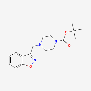 molecular formula C17H23N3O3 B1473072 叔丁基 4-(苯并[d]异恶唑-3-基甲基)哌嗪-1-羧酸酯 CAS No. 2098111-24-9
