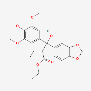 Ethyl 2-[1,3-benzodioxol-5-yl(hydroxy)(3,4,5-trimethoxyphenyl)methyl]butanoate