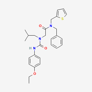 N-benzyl-2-[(4-ethoxyphenyl)carbamoyl-(2-methylpropyl)amino]-N-(thiophen-2-ylmethyl)acetamide