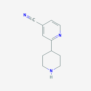 molecular formula C11H13N3 B1473107 2-(Piperidin-4-yl)isonicotinonitrile CAS No. 1260639-67-5