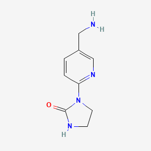 molecular formula C9H12N4O B1473108 1-(5-(Aminomethyl)pyridin-2-yl)imidazolidin-2-one CAS No. 1935405-08-5