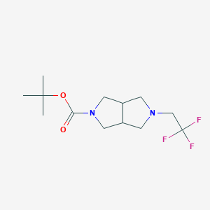 molecular formula C13H21F3N2O2 B1473114 tert-butyl 5-(2,2,2-trifluoroethyl)hexahydropyrrolo[3,4-c]pyrrole-2(1H)-carboxylate CAS No. 2097962-49-5