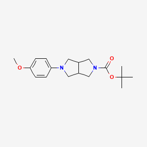 molecular formula C18H26N2O3 B1473115 tert-butyl 5-(4-methoxyphenyl)hexahydropyrrolo[3,4-c]pyrrole-2(1H)-carboxylate CAS No. 2098005-00-4