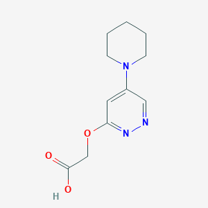 molecular formula C11H15N3O3 B1473122 2-((5-(Piperidin-1-yl)pyridazin-3-yl)oxy)acetic acid CAS No. 2098111-37-4