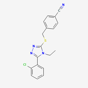 4-[[5-(2-Chlorophenyl)-4-ethyl-1,2,4-triazol-3-yl]sulfanylmethyl]benzonitrile