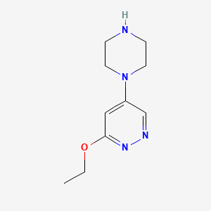molecular formula C10H16N4O B1473129 3-乙氧基-5-(哌嗪-1-基)嘧啶嗪 CAS No. 2090340-14-8