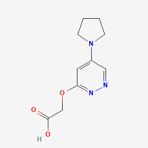 molecular formula C10H13N3O3 B1473131 2-((5-(Pyrrolidin-1-yl)pyridazin-3-yl)oxy)acetic acid CAS No. 2098091-16-6
