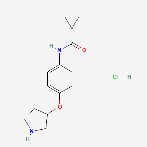 N-(4-(pyrrolidin-3-yloxy)phenyl)cyclopropanecarboxamide hydrochloride