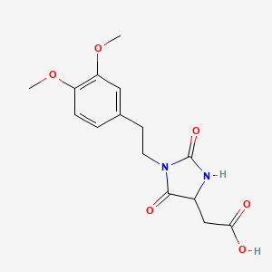 molecular formula C15H18N2O6 B1473149 {1-[2-(3,4-Dimethoxyphenyl)ethyl]-2,5-dioxoimidazolidin-4-yl}acetic acid CAS No. 1910797-57-7