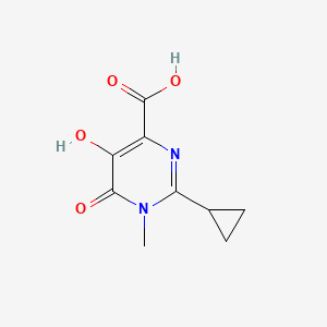 molecular formula C9H10N2O4 B1473150 2-环丙基-5-羟基-1-甲基-6-氧代-1,6-二氢嘧啶-4-羧酸 CAS No. 2092289-80-8