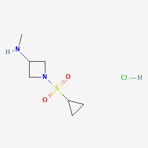 molecular formula C7H15ClN2O2S B1473154 1-(环丙基磺酰基)-N-甲基氮杂环丁-3-胺盐酸盐 CAS No. 2098017-62-8