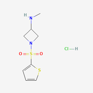 molecular formula C8H13ClN2O2S2 B1473155 N-methyl-1-(thiophen-2-ylsulfonyl)azetidin-3-amine hydrochloride CAS No. 2098124-08-2