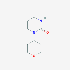 molecular formula C9H16N2O2 B1473161 1-(tetrahydro-2H-pyran-4-yl)tetrahydropyrimidin-2(1H)-one CAS No. 1551749-48-4