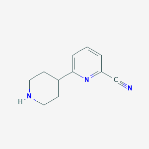 molecular formula C11H13N3 B1473162 6-(Piperidin-4-yl)picolinonitrile CAS No. 1256817-65-8