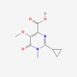 molecular formula C10H12N2O4 B1473163 2-Cyclopropyl-5-methoxy-1-methyl-6-oxo-1,6-dihydropyrimidine-4-carboxylic acid CAS No. 2090028-71-8