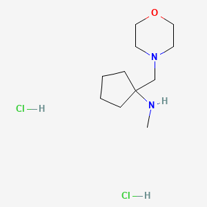 molecular formula C11H24Cl2N2O B1473170 N-methyl-1-(morpholinomethyl)cyclopentan-1-amine dihydrochloride CAS No. 2098054-03-4