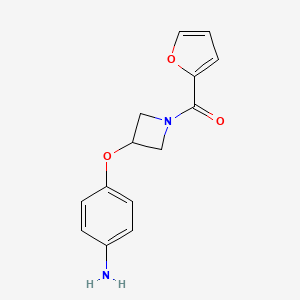 molecular formula C14H14N2O3 B1473171 (3-(4-Aminophenoxy)azetidin-1-yl)(furan-2-yl)methanone CAS No. 2097978-86-2