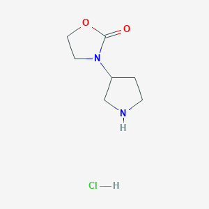 molecular formula C7H13ClN2O2 B1473173 3-(Pyrrolidin-3-yl)oxazolidin-2-one hydrochloride CAS No. 1949836-75-2