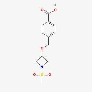 molecular formula C12H15NO5S B1473175 4-(((1-(Methylsulfonyl)azetidin-3-yl)oxy)methyl)benzoic acid CAS No. 2098119-71-0